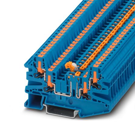 Phoenix Contact 1079071 PTV Series Knife Disconnect Terminal Block Blue, 0.14mm², 4 mm², 1-Level, Push-in