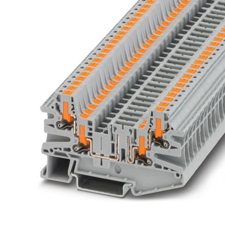 Phoenix Contact 1079072 PTV Series Knife Disconnect Terminal Block Grey, 0.14mm², 4 mm², 1-Level, Push-in