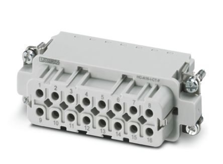 Phoenix Contact A16 Series Heavy Duty Power Connector Insert, 16-Contact, 2 Row, 1585443