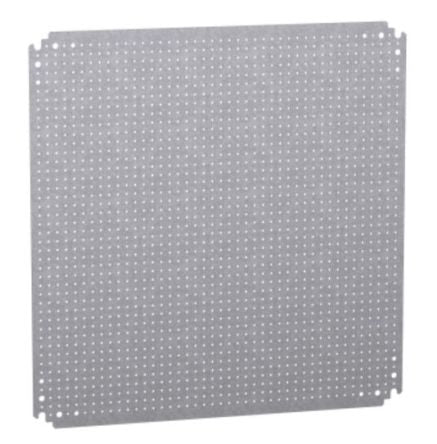 Schneider Electric Galvanised Steel Enclosure Accessory Perforated Mounting Plate, 550mm W, 125 mm L for Use with CRN,