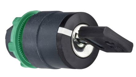 Schneider Electric ZB5 2-position Key Switch Head, Spring Return, 22 mm Cutout