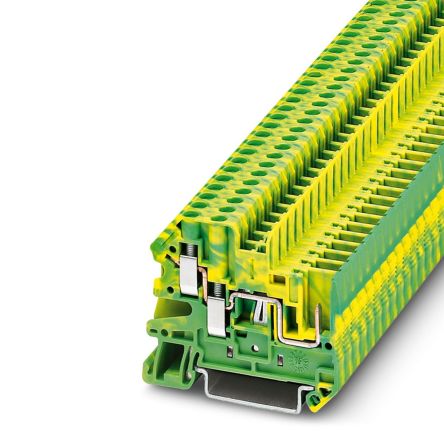 Phoenix Contact 3060283 UT 4 Series Earth Terminal Block Yellow, Green, 0.14mm², 6 mm², 1-Level, Screw