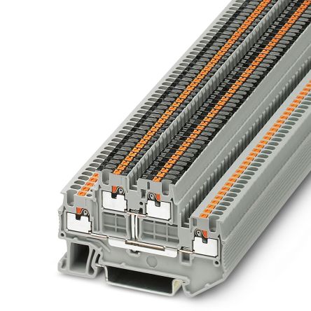 Phoenix Contact 3208540 PTTB 1.5/S-PV Series Double Level Terminal Block Grey, 0.14mm², 1.5 mm², 2-Level, Push-in,