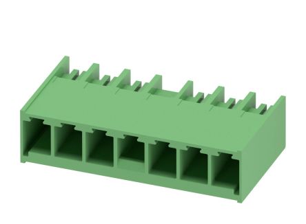 Phoenix Contact PC 6 Series Pluggable Terminal Block, 6-Contact, 7.62 mm Pitch, 1 Row, 1717043