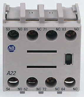 Allen Bradley Auxiliary Contact, 4 Contact, 4 NO, 100F, Front, 10 A, 600V, 100-FA40