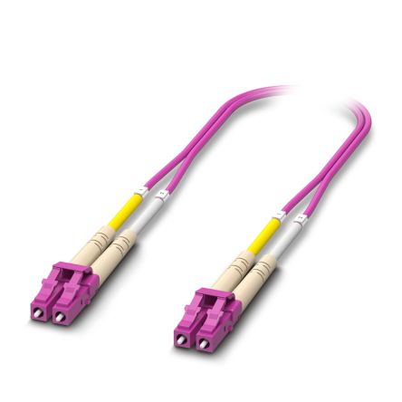 Phoenix Contact Multimode Duplex Jumper Fibre Optic Cable Low Smoke Zero Halogen, Violet, 1 m