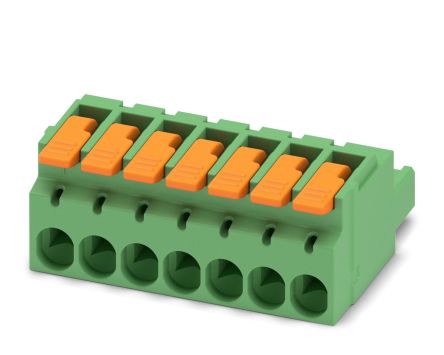 Phoenix Contact Pluggable Terminal Block, 7-Contact, 5.08 mm Pitch, 1 Row, 1110586