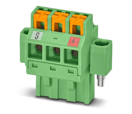 Phoenix Contact Pluggable Terminal Block, 3-Contact, 5.08 mm Pitch, 1 Row, 1161188
