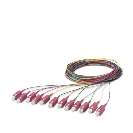 Phoenix Contact Multimode Fibre Optic Cable, 900 μm Plastic, Violet, 2.5 m