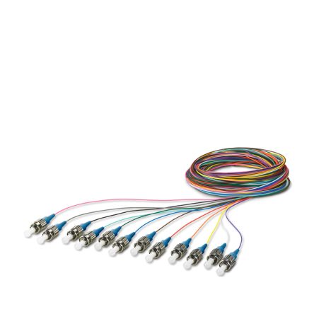 Phoenix Contact Single Mode Fibre Optic Cable, 125 μm Plastic, Glossy, Silver, 2.5 m
