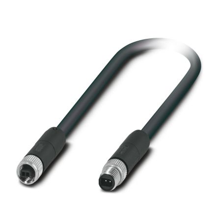 Phoenix Contact SPE, 2 m Ethernet Cable, Black, Shielded 2 Screened Polyvinyl Chloride Sheath