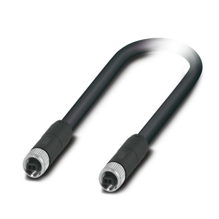 Phoenix Contact SPE, 2 m Ethernet Cable, Black, Shielded 2 Screened Polyvinyl Chloride Sheath