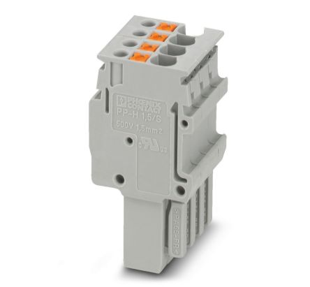 Phoenix Contact DIN Plug, 4-Way, 16AWG, 26 AWG Wire, 17.5A Push-in