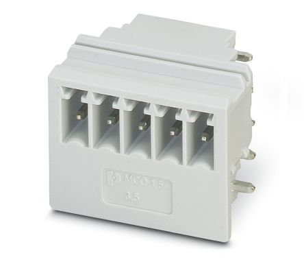 Phoenix Contact 5/5-G1R-3, 5 KMGY, MCO 1 Series Straight Pluggable Terminal Block, 5 Contact(s), 3.5 mm Pitch, 1 Row