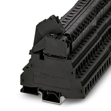 Phoenix Contact 3026654 UKK 5-HESILED 24 Series Fuse Modular Terminal Block Black, 1.5mm², 2-Level Fused, Screw, ATEX