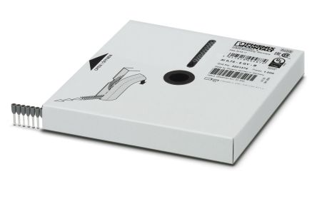 Phoenix Contact Insulated Ferrule, 8 mm Pin Length, 1.3 mm Pin Diameter, Grey