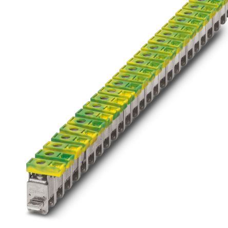 Phoenix Contact AKG 35 GNYE Series Terminal Block, 1-Way, 2.5mm², 35 mm² Wire, 125A Screw