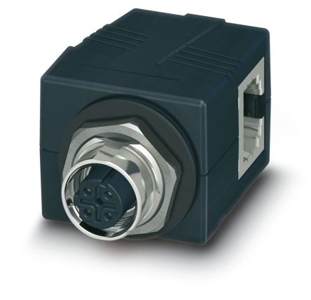 Phoenix Contact CUC-BH-M12D1PBK-A/R4BE Series Ethernet Connector Female, Rear Angled 4 Port 4 Way