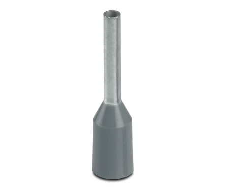 Phoenix Contact Insulated Ferrule, 14 mm Pin Length, 1.3 mm Pin Diameter, Grey to 18 AWG Wire Size