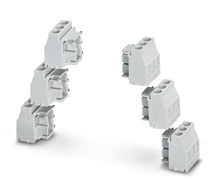 Phoenix Contact PCB Terminal Block, 3-Contact, 5 mm Pitch, Wave Soldering Mount, 1 Row