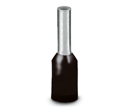 Phoenix Contact Insulated Ferrule, 14 mm Pin Length, 1.7 mm Pin Diameter, Black to 16 AWG Wire Size