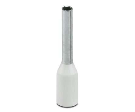 Phoenix Contact Insulated Ferrule, 14 mm Pin Length, 1.3 mm Pin Diameter, White to 18 AWG Wire Size