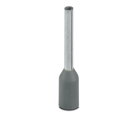 Phoenix Contact Insulated Ferrule, 12.5 mm Pin Length, 0.8 mm Pin Diameter, Grey to 26 AWG Wire Size