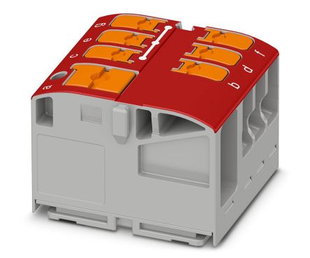 Phoenix Contact Distribution Block, 7 Way, 450V, 24A, Red