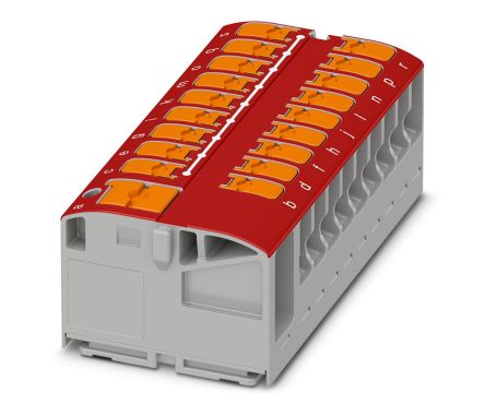 Phoenix Contact Distribution Block, 19 Way, 450V, 24A, Red