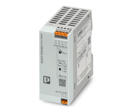 Phoenix Contact QUINT POWER DC/DC Converter, 48V dc/ 2 A, 48V dc Input, 24V Input, DIN Rail 192 W, 70 °C Max Temp -25 °C