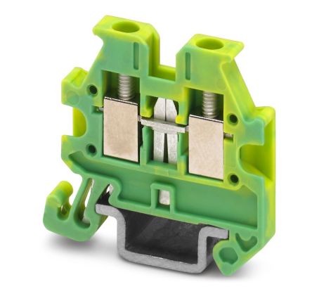Phoenix Contact 3248027 Earth Terminal Block Yellow, Green, 2-Level, Screw