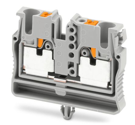 Phoenix Contact 3249011 Feed Through Terminal Block Grey, 0.14mm², 4 mm², 2-Level, Push-in