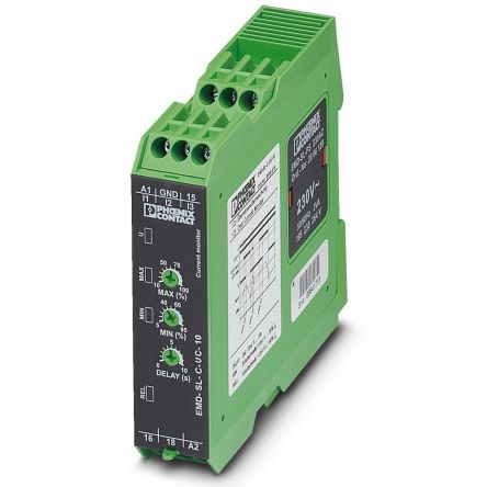 Phoenix Contact Monitoring Relay, 1 Phase, 230 V ac Monitor Range, SPDT, DIN Rail, 230V ac, 24 V ac 24 V dc