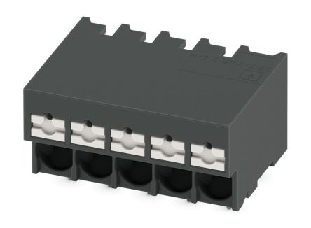 Phoenix Contact PCB Terminal Block, 5-Contact, 5 mm Pitch, Solder, 1 Row