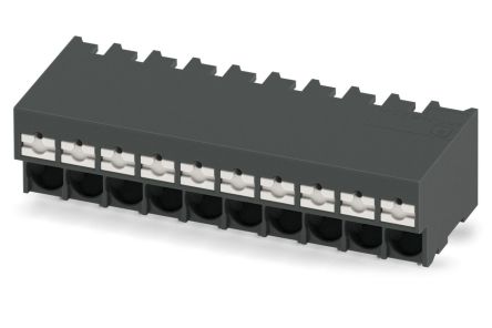 Phoenix Contact PCB Terminal Block, 10-Contact, 5 mm Pitch, Solder, 1 Row
