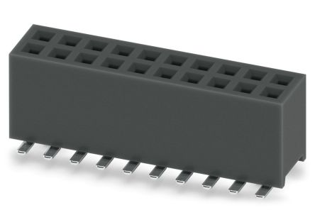 Phoenix Contact 27D/20-SV- 490-1-BR, FQ 1 Series Surface Socket Strip, 2 Row, 1.27 mm Pitch Surface Mount