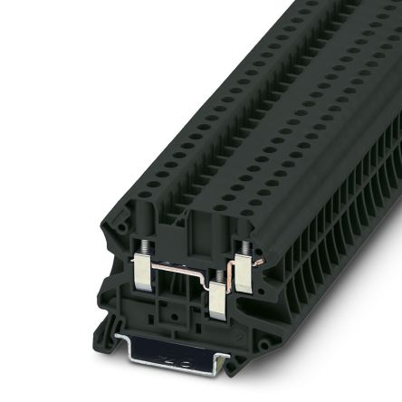 Phoenix Contact 1079167 UT 4-TWIN BK Series Feed Through Terminal Block Black, 4mm², 1-Level, Screw