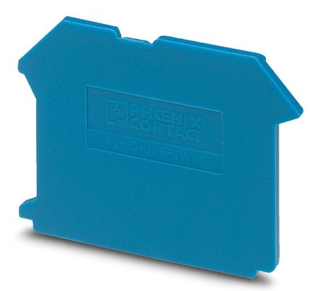 Phoenix Contact D-UK 5-TWIN BU Series End Cover for Use with DIN Rail Terminal Blocks