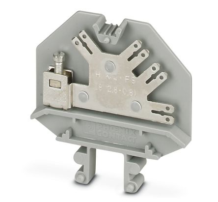 Phoenix Contact 2017017 HK 4-FS (8-2.8-0.8) Series Feed Through Terminal Block Grey, 4mm², 1-Level, Screw