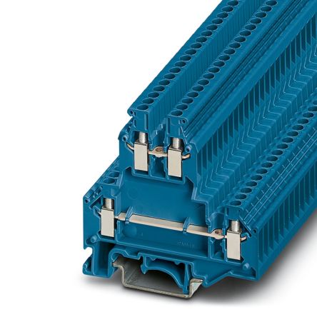 Phoenix Contact 2771094 UKKB 3 BU Series Double Level Terminal Block Blue, 2.5mm², 2-Level, Screw