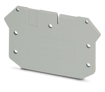 Phoenix Contact D-UK3D-MSTBV-5.08 Series End Cover for Use with DIN Rail Terminal Blocks