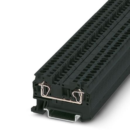 Phoenix Contact 3037180 ST 4 BK Series Feed Through Terminal Block Black, 4mm², 1-Level, Spring Cage
