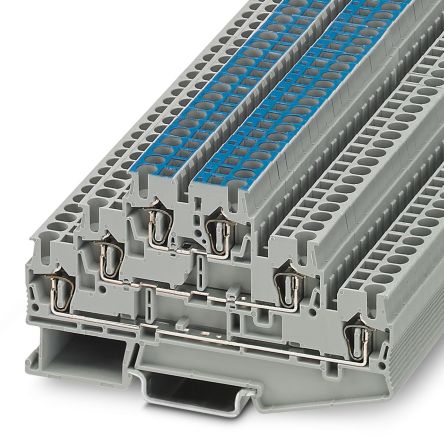 Phoenix Contact 3038312 ST 2.5-L/L/N Series Feed Through Terminal Block Grey, 2.5mm², 3-Level, Spring Cage