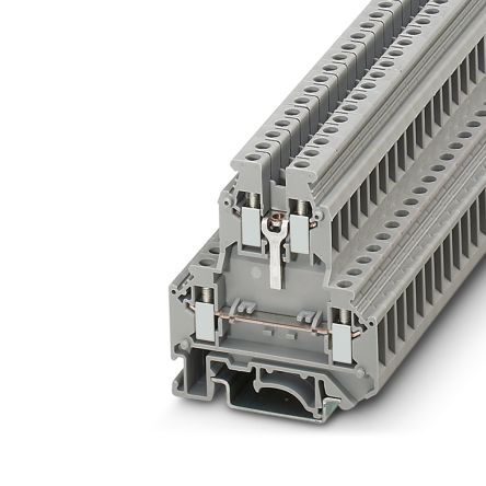Phoenix Contact 3048027 UKK 5-BE Series Component Terminal Block Grey, 4mm², 2-Level, Screw