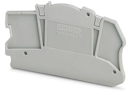 Phoenix Contact D-UTME 4/1P Series End Cover for Use with DIN Rail Terminal Blocks
