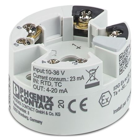 Phoenix Contact MCR Temperature Transmitter Temperature Input 36V dc, 85 °C, -40 °C