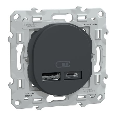 Schneider Electric Anthracite, 1 Gang, Ovalis