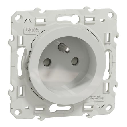 Schneider Electric, Odace 2011 IP21D White Light Switch, 2P+PE, Rated At 16A, 250V