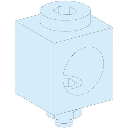 Schneider Electric PrismaSeT G Series Aluminium Connector for Use with M10 Drilled Busbar 34 mm x 34 mm x 30mm