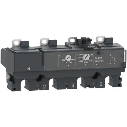 Schneider Electric, ComPact, ComPacT NSX Molded Case Circuit Breaker 4-Pole 250A, Fixed